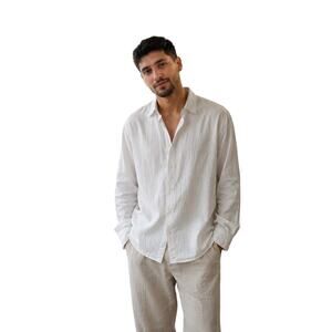 Calvin Klein Men’s White Button Down Shirt 100% Cotton Size 16.5 32/33